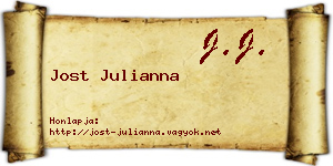 Jost Julianna névjegykártya